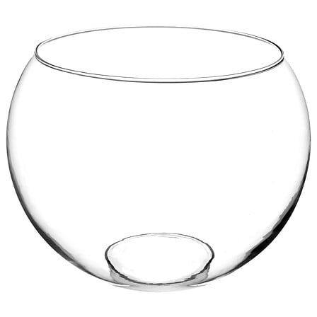VASE EN VERRE BOULE BUMBA - TRANSPARENT - H23,5CM