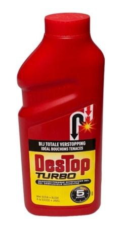 Destop Turbo Déboucheur Gel Concentré Soude Javel 500ml 5 min