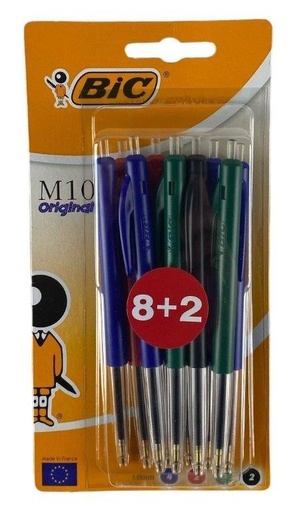 BIC M10 ORIGINAL 8 + 2 GRATUITS