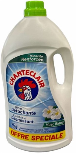 Chante Clair Lessive Liquide Musc Blanc 80 Lavages 3,6L Ultra Détachante