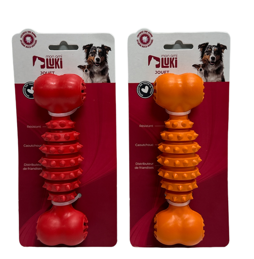 Mon Ami LUKI Jouet Chien Os Caoutchouc 17.5cm Résistant Dentaire Friandises