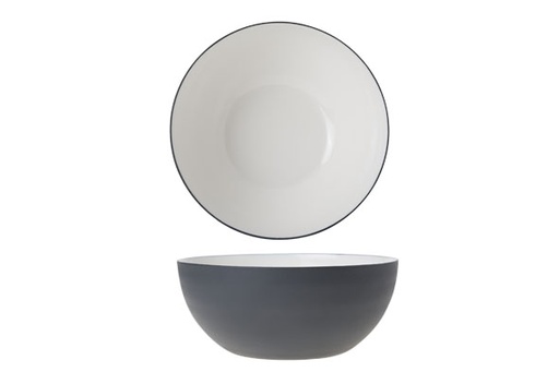 Bol 16.5XH7CM Blanc Email Gris Graphite