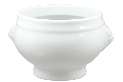 Bol à Potage Blanc Avec Têtes de Lion 55cl