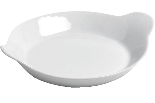 Assiette œuf au plat Réveil gourmand en grès blanc 17cm