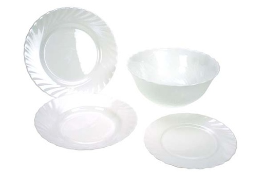 Luminarc Trianon Service de Table 19 Pcs Blanc Opale Assiettes Saladier
