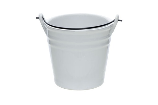 Mini Seau Métal Blanc 40cl Ø10.3x9.7cm Déco Multiusage