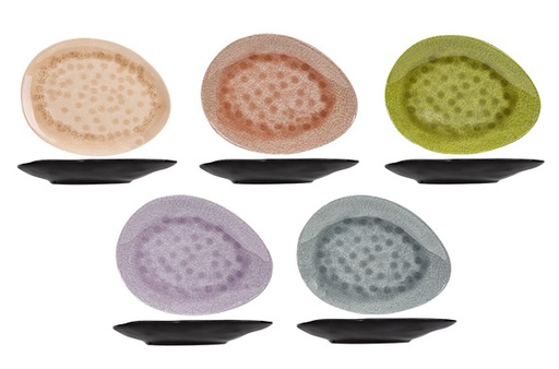 Streetfood Go Assiette Mélaminée Ovale 15x11.5 cm - Dispo en 5 Couleurs Assorties