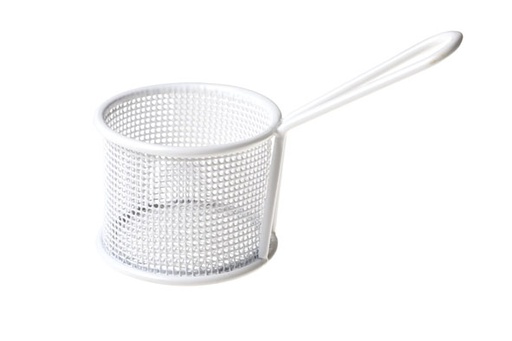 Yodeco Mini Panier Frites Rond Présentation Blanc Ø9.5xH7.2cm