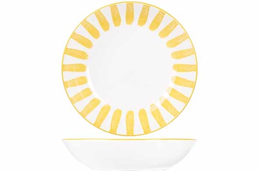 CABANA Assiette Creuse Ø20cm Jaune Rayures