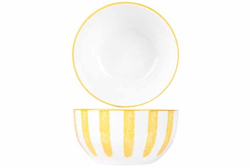 Bol Cabana Rayures Jaunes Ø14,3cm - Vaisselle Moderne