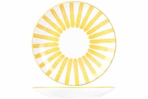 Assiette Dessert CABANA En Céramique Rayures Jaunes Ø20.5cm