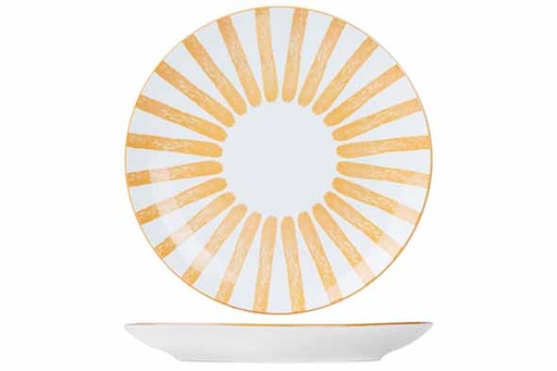 Assiette Dessert CABANA Orange Rayé Ø20,5cm Design Moderne