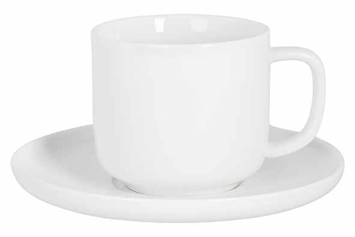 MOON WHITE TASSE 20CL ET SOUS-TASSE D14,5CM