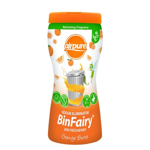 Airpure Bin Fairy Désodorisant Poubelle Orange Burst 500g Anti-Odeurs