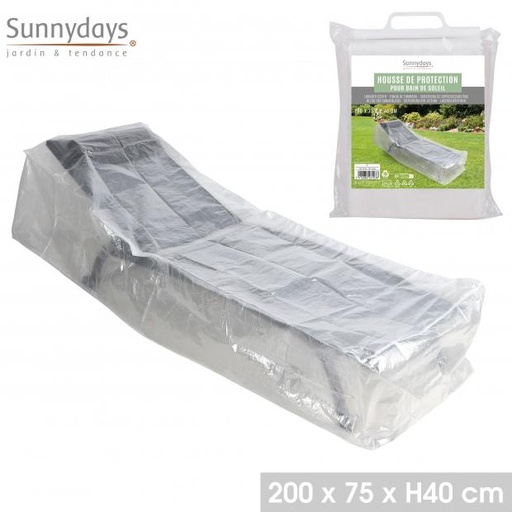Sunnydays Housse Protection Bain de Soleil Basic PE 90g 200x75x40cm