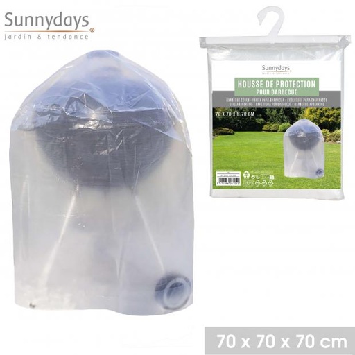 Sunnydays Housse Protection Barbecue PE 90g/m² 70x70x70cm Transparente