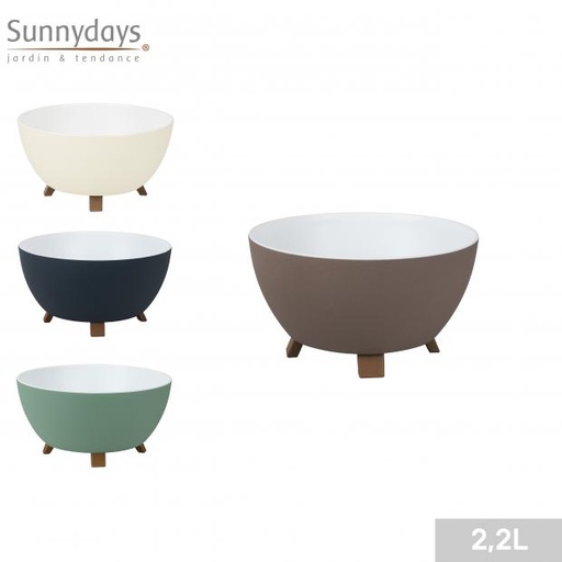 Sunnydays Pot de Fleur Plastique 2.2L avec Pieds Amovibles 4 Couleurs