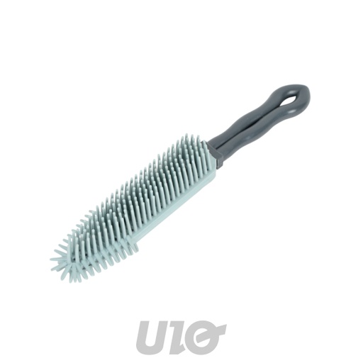 Brosse Tapis Homea Poils TPR Bicolore Anthracite/Bleu Givre 26cm