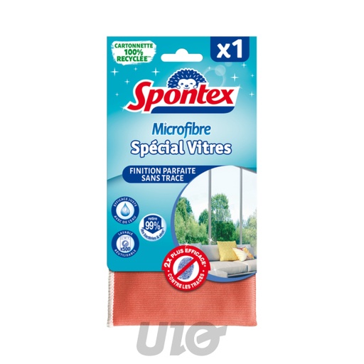 Spontex Microfibre Spécial Vitres Anti-Traces Orange x1