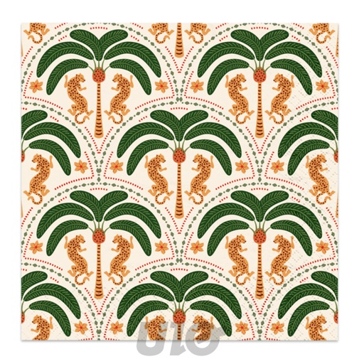 Homea Lot 20 Serviettes Papier 3 Plis 33x33cm Palmitos Jungle Léopard