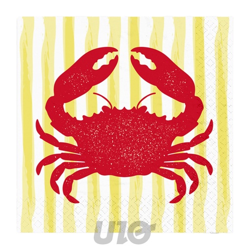 SET DE 20 SERVIETTES EN PAPIER 3 PLIS 33*33CM CRABE