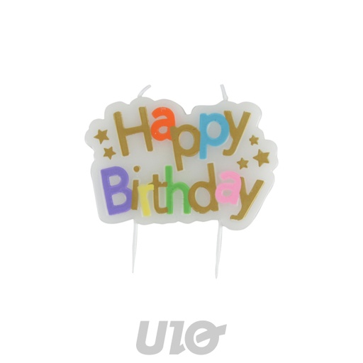 Bougie Joyeux Anniversaire Bannière Or Multicolore - Rire et confettis
