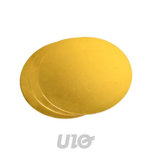 Homea Set de 3 Supports Gâteaux Ronds Carton Ø25cm Dorés