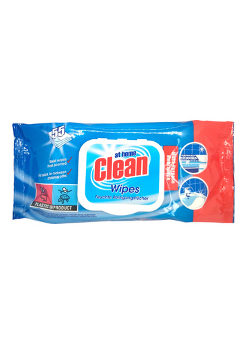 At Home Clean Wipes Lingettes Multi-usages 55 Parfum Fraîcheur