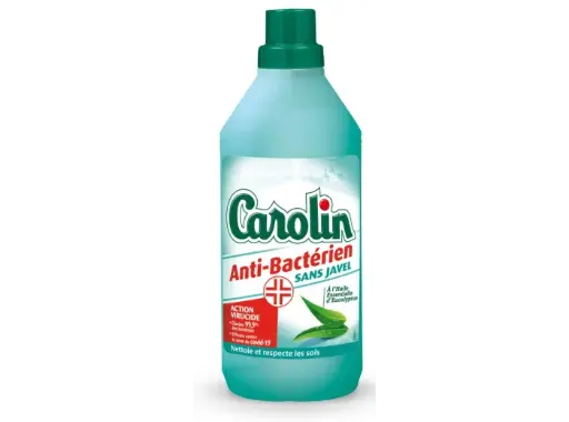 Carolin Nettoyant Sols Anti-Bactérien Virucide Sans Javel Eucalyptus 1L