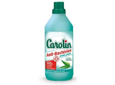 Carolin Nettoyant Sols Anti-Bactérien Virucide Sans Javel Eucalyptus 1L