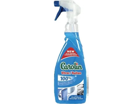 Carolin Nettoyant Vitres Spray Alcool Naturel 650ml Sans Traces
