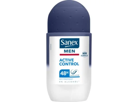 Sanex Déodorant Bille Homme Active Control Anti-transpirant 48H Sans Alcool 50ml