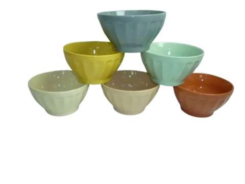 Maxime Home Bol à Facettes Céramique 14 cm - 6 Couleurs Assorties