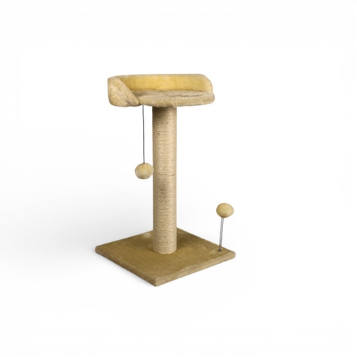 Mon Ami Luki Arbre à Chat Griffoir Écru, Plateforme, 2 Jouets, 55cm