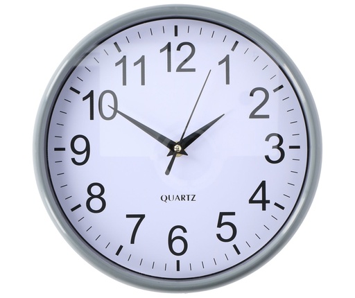 Horloge Murale Quartz Grise 25cm en Polypropylène