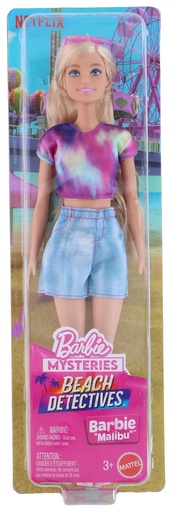 Poupée Barbie Mattel Malibu Mystères Détectives Plage Haut Tie-Dye