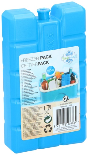 Bloc Réfrigérant Fresh & Cold 400ml Bleu pour Glacière & Pique-Nique