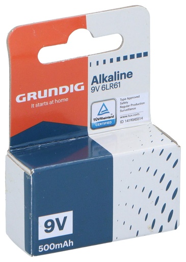 Grundig Pile Alcaline 9V 6LR61 500mAh
