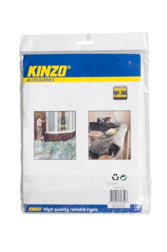 Kinzo Bâche Protection Peinture DOUBLE 4x5m Transparente 0.005mm