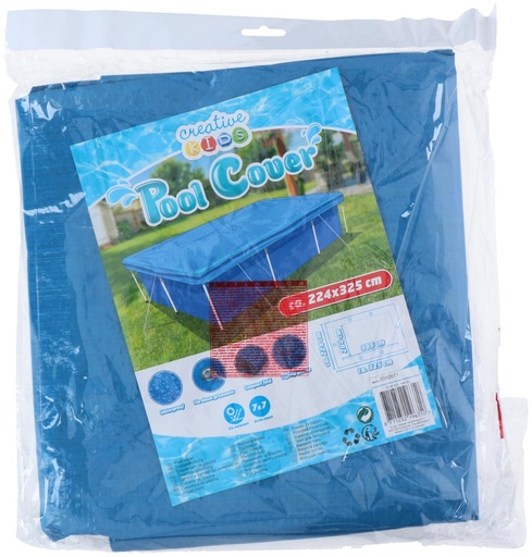 Bâche Piscine Creative Kids Bleue 224x325cm Imperméable Anti-UV