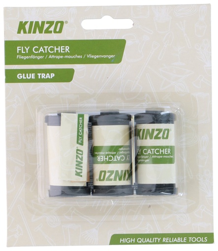 Kinzo Attrape-mouches Piège à Colle 3 Pièces