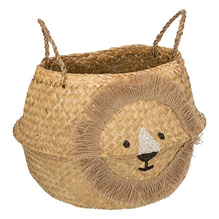 Atmosphera Panier de Rangement Pliable Roseau Lion Ø35cm