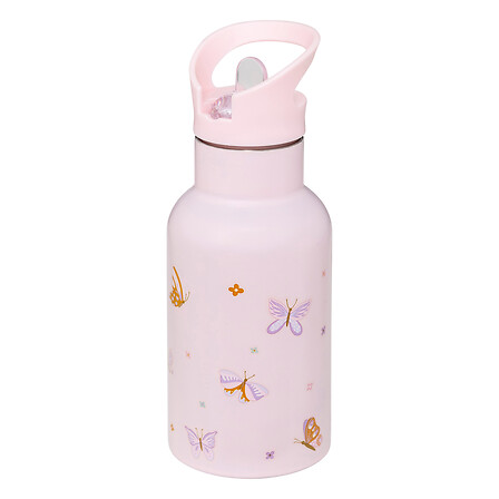 Atmosphera Gourde Isotherme Enfant Rose Papillons 350ml