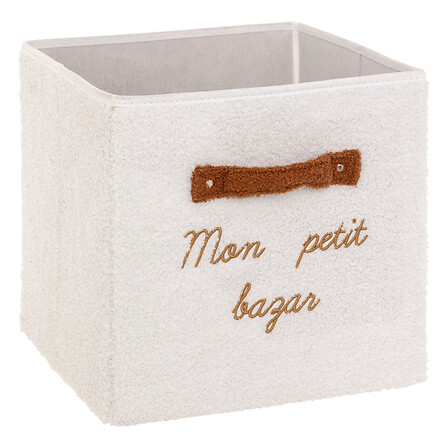 Atmosphera Boîte Rangement Bouclette Blanc MON PETIT BAZAR 29x29 cm