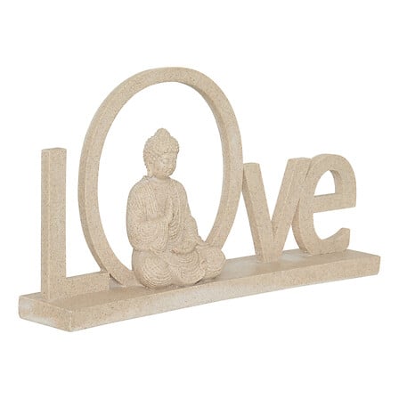 Atmosphera Mot à poser Amour Bouddha Salma Résine Beige 36,5 cm