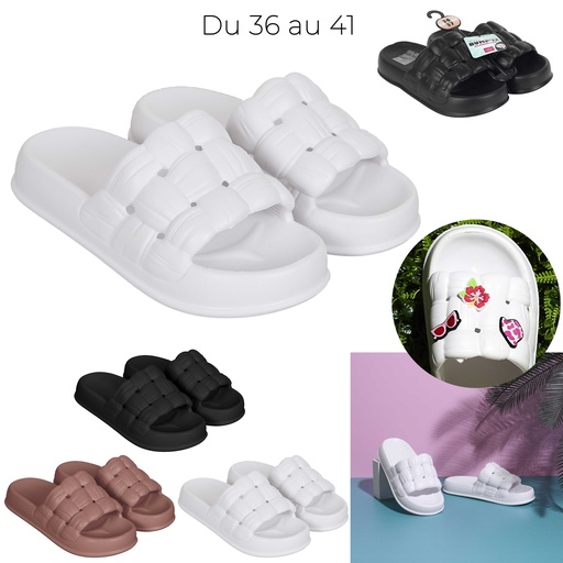 Claquettes Femme The Concept Factory BUMP IZ Bride Tressée 36-41