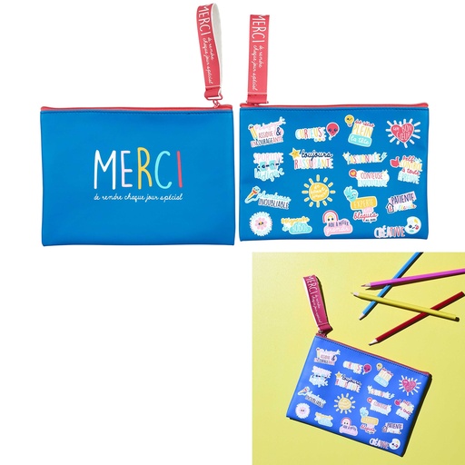 Pochette The Concept Factory MERCI Bleue Multicolore Messages Positifs