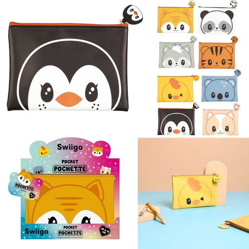 Pochette SWIIGO Pingouin The Concept Factory 20x14cm Noire