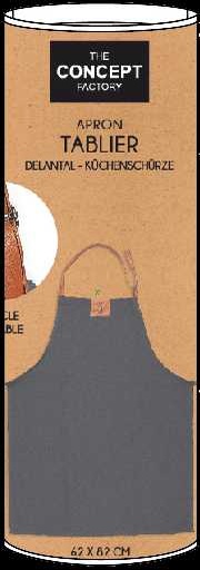 The Concept Factory Tablier Adulte Brigade Des Etoiles Gris Simili Cuir 67x82 cm