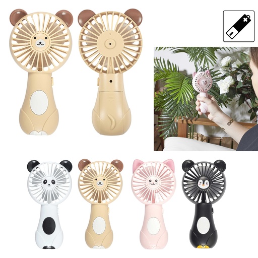 The Concept Factory Ventilateur portable Animaux Kawaii à piles